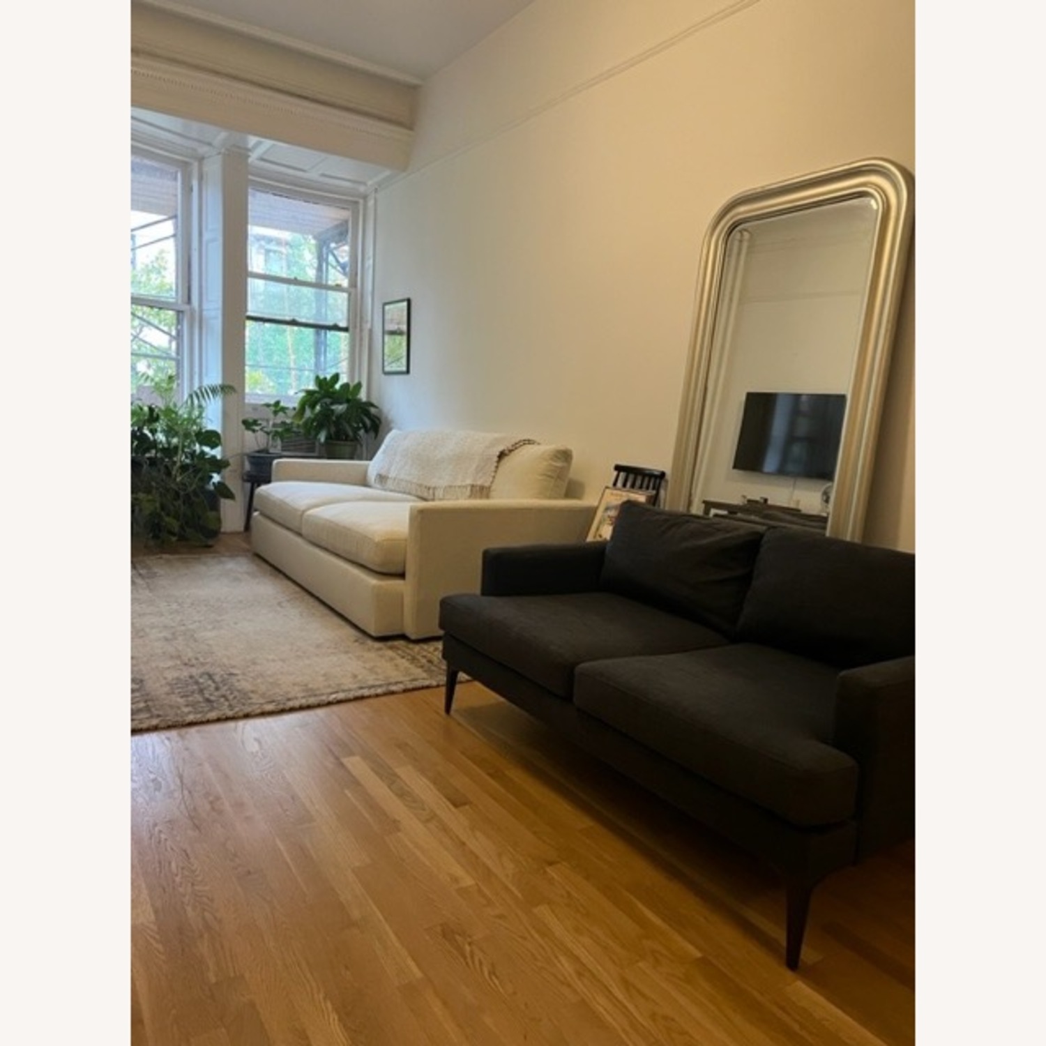 West Elm Andes Loveseat (Linen, Indigo, Dark Pewter) - image-4