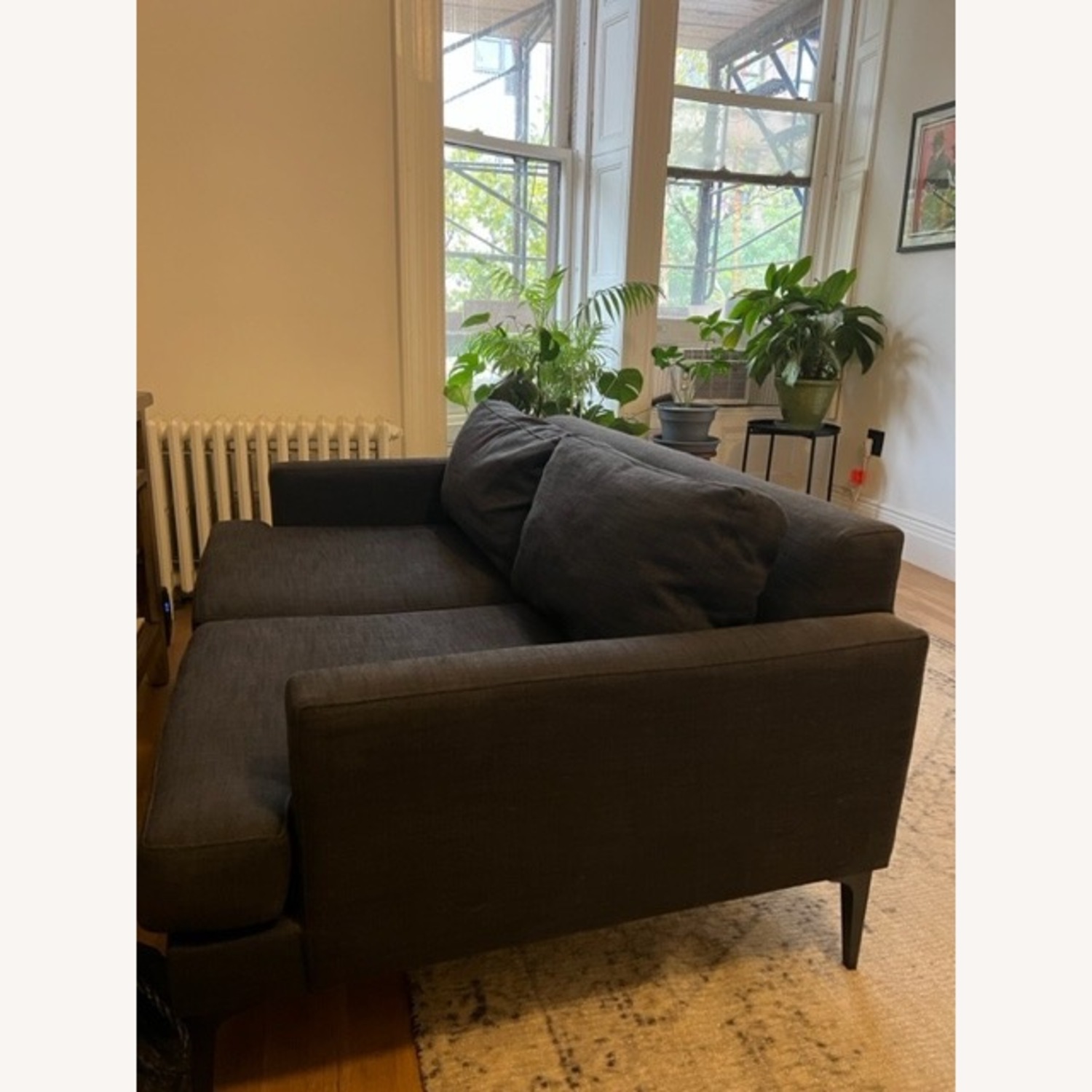 West Elm Andes Loveseat (Linen, Indigo, Dark Pewter) - image-3