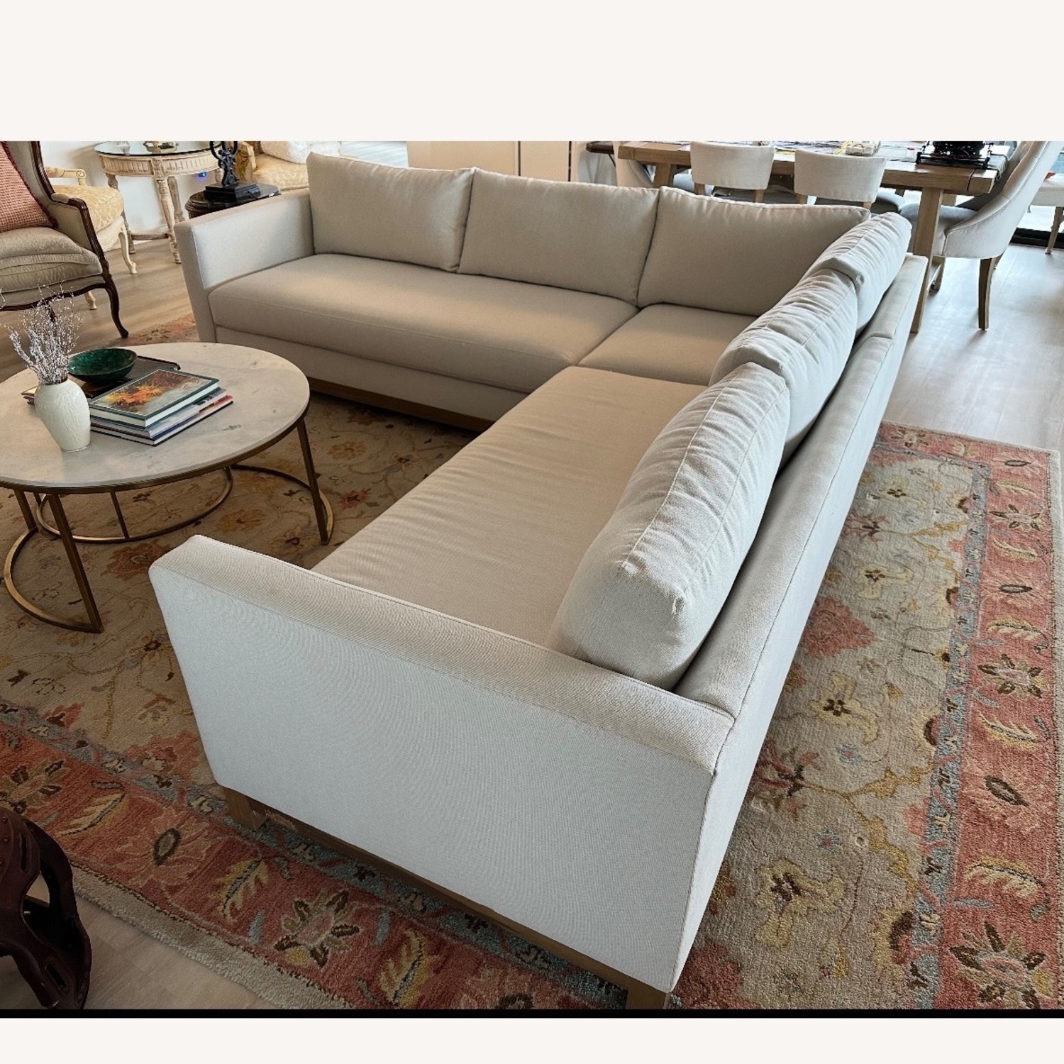 Pottery Barn Jake Seadrift Wood Base 3-Piece L- Shaped Sectional (110") - image-3