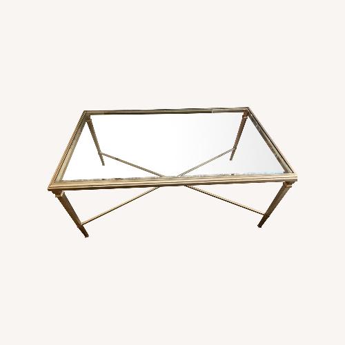 Used Ethan Allen Silver Steel and Glass Coffee Table for sale on AptDeco