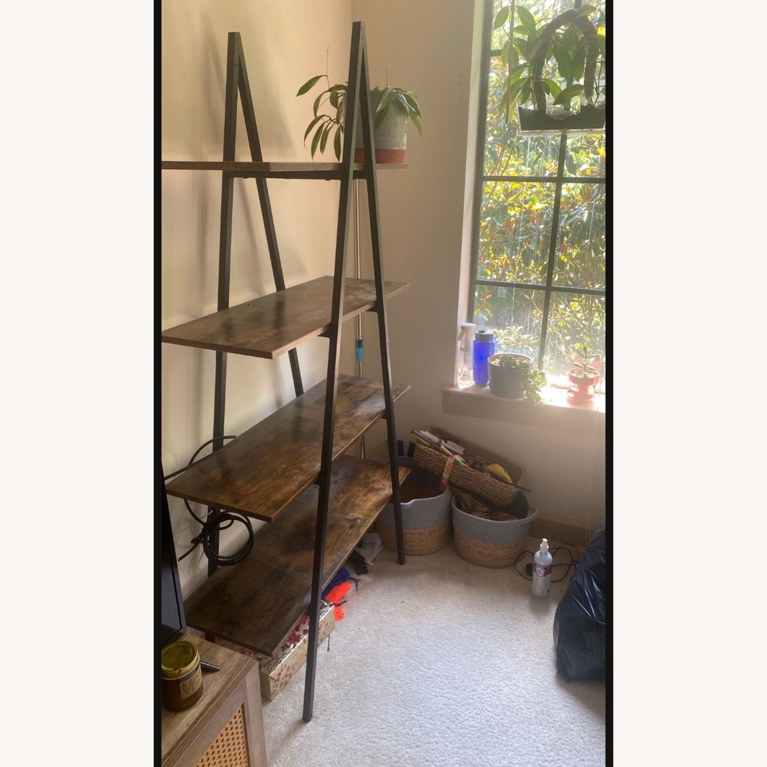 Dark Brown Triangle Bookcase - image-2