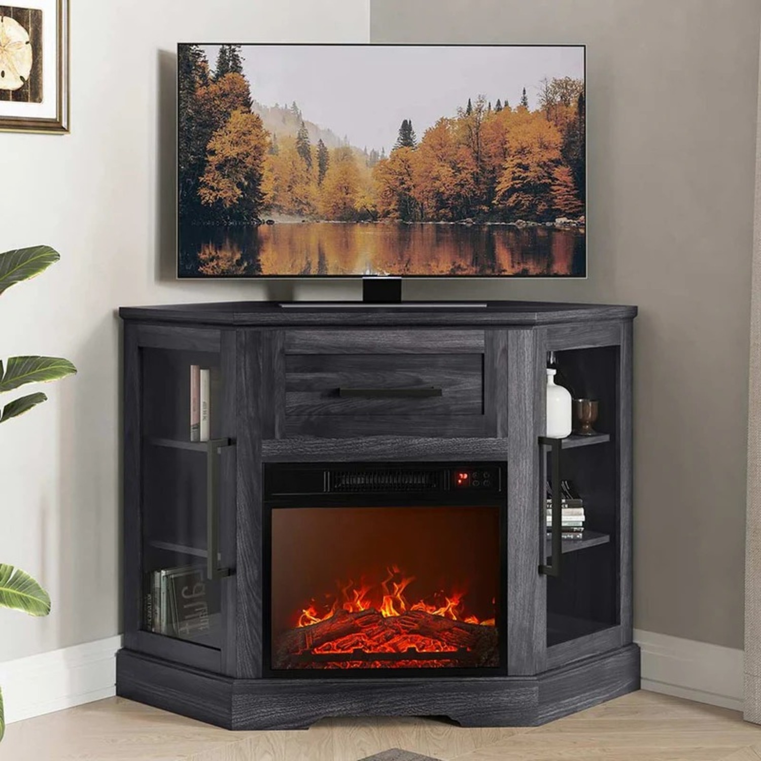 Corner Fireplace TV Stand - image-1