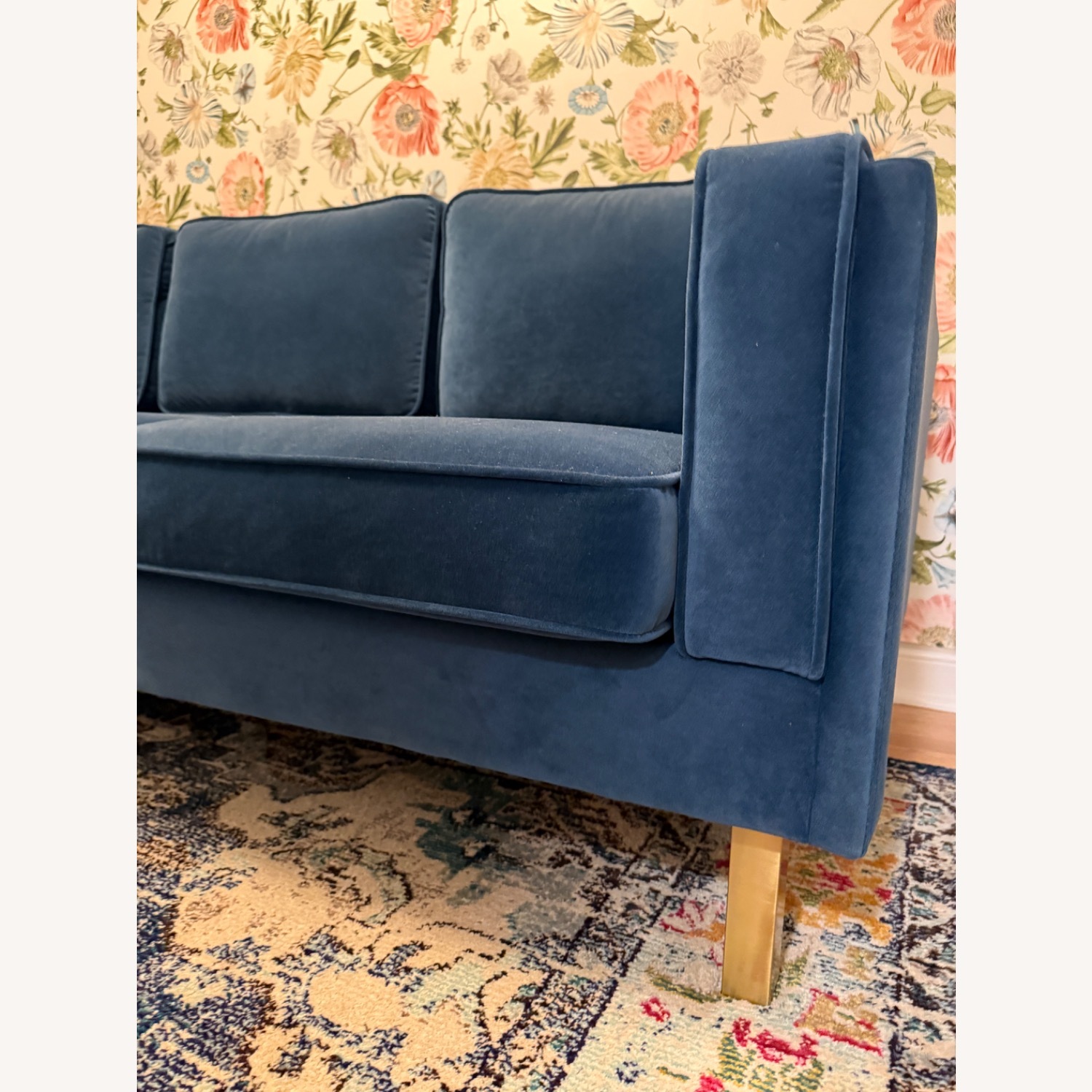 Velvet Blue Couch - image-4