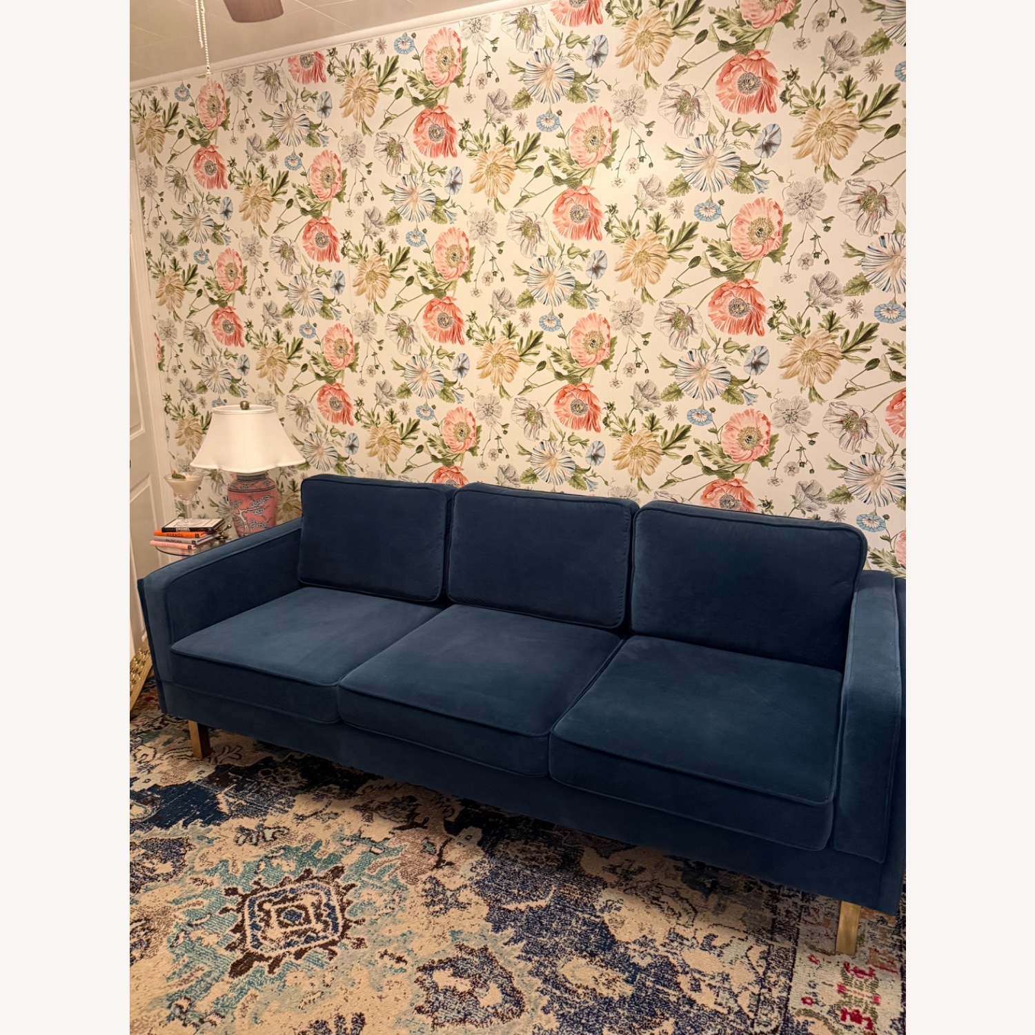 Velvet Blue Couch - image-1