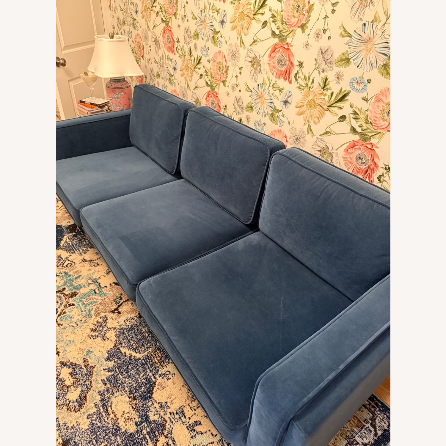 Velvet Blue Couch - image-2