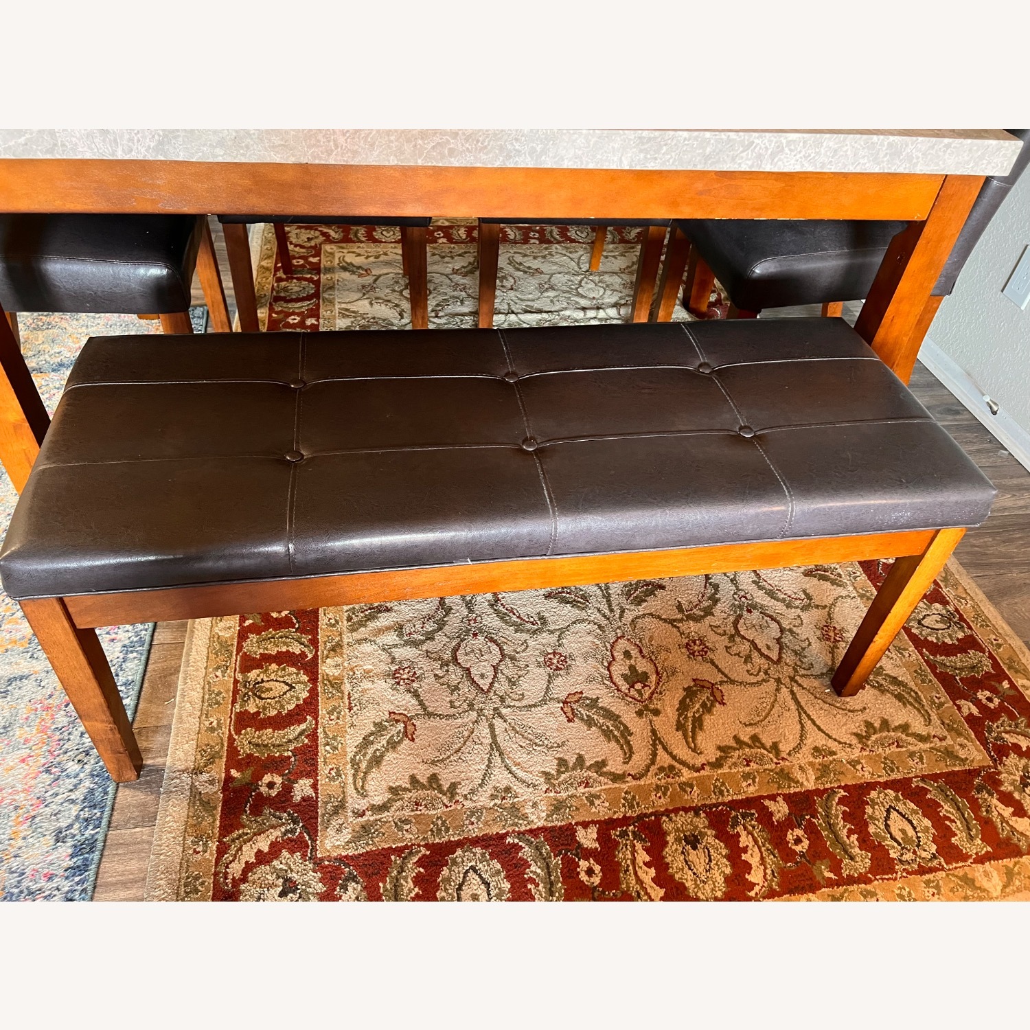 Elegant Genuine Marble Dining Table Set - image-5