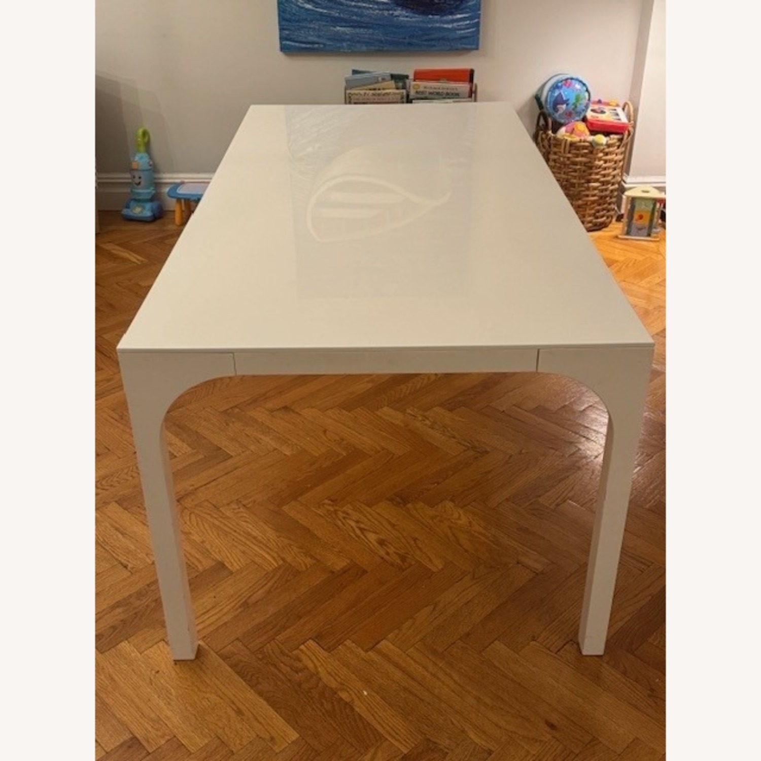 CB2 Aqua Virgo 72" Rectangular White Dining Table - image-2