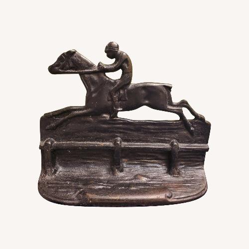 Used English Steeplechase Jockey Cast Iron Bookends for sale on AptDeco
