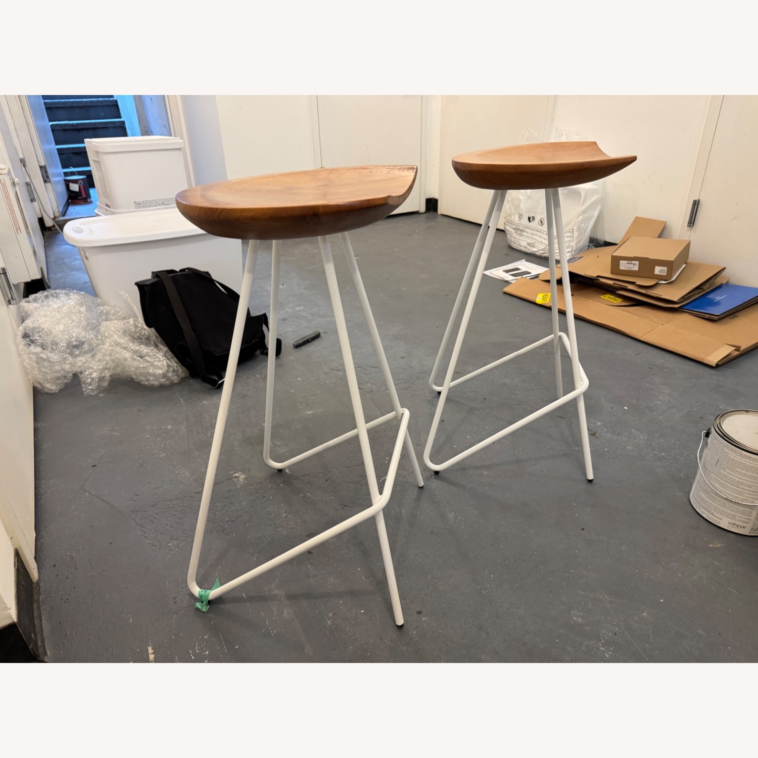 Hand Carved Teak Counter Stools - image-1