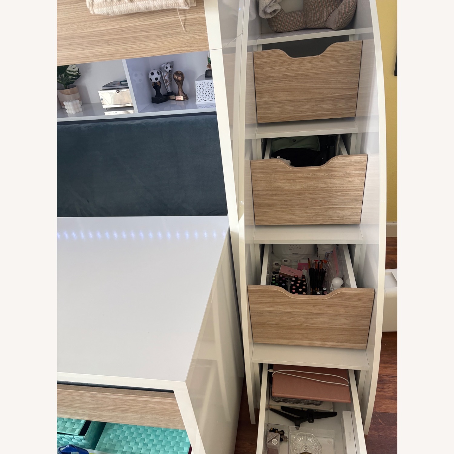 Multimo Bunk Bed White and Wooden - image-8