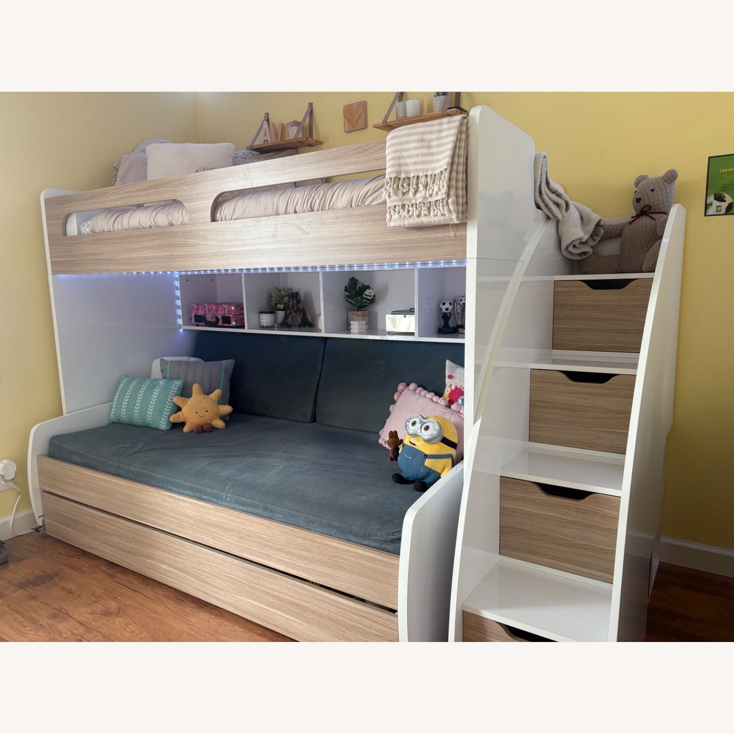 Multimo Bunk Bed White and Wooden - image-1