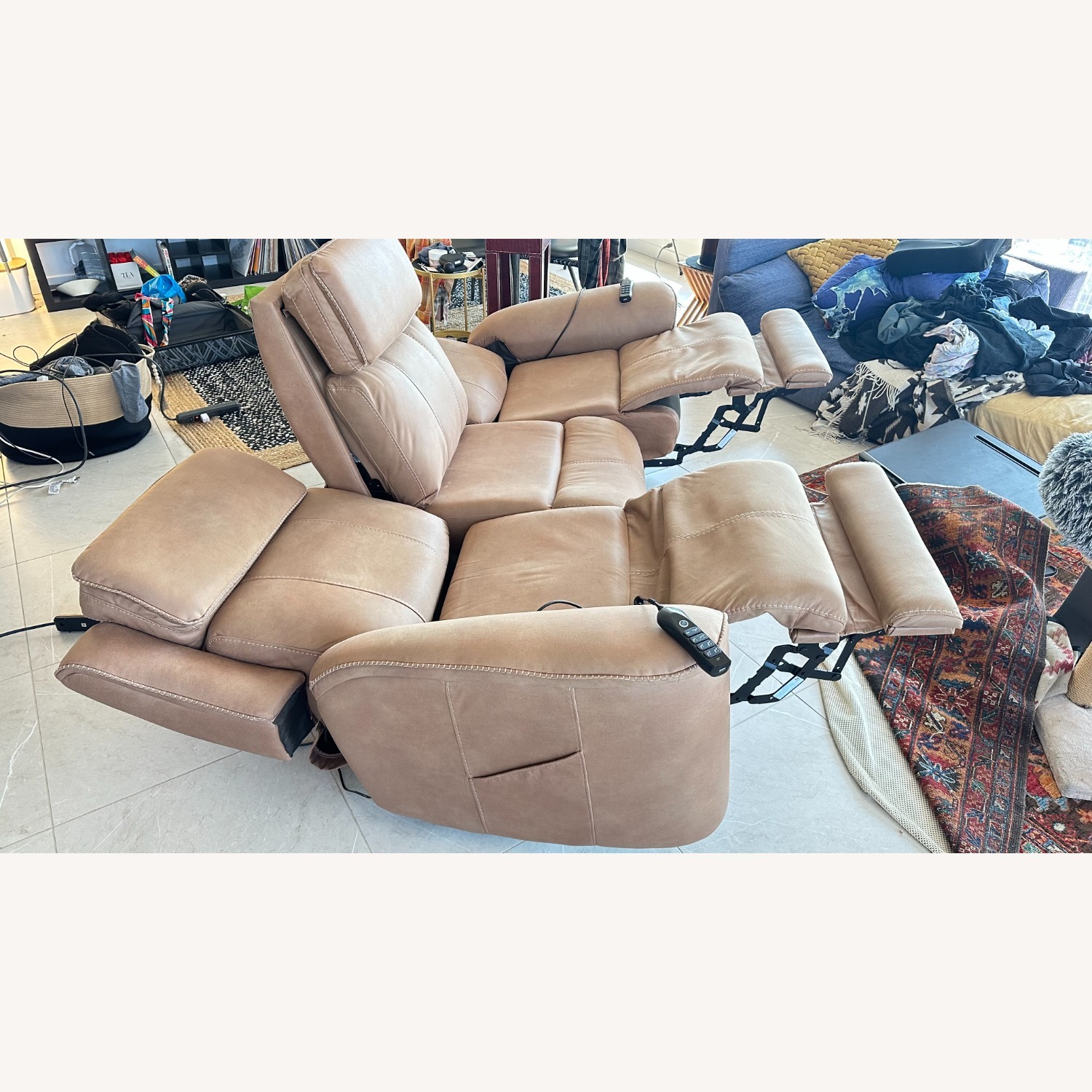 Living Spaces Power Zero Gravity Reclining Sofa - image-3