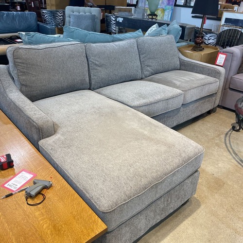 Used Herringbone 3-Seat W Chaise Sectional for sale on AptDeco