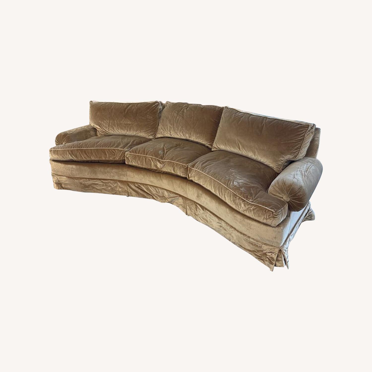 Custom Velvet Down Filled Sofa Gold - image-0