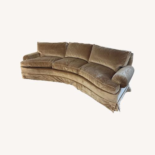 Used Custom Velvet Down Filled Sofa Gold for sale on AptDeco