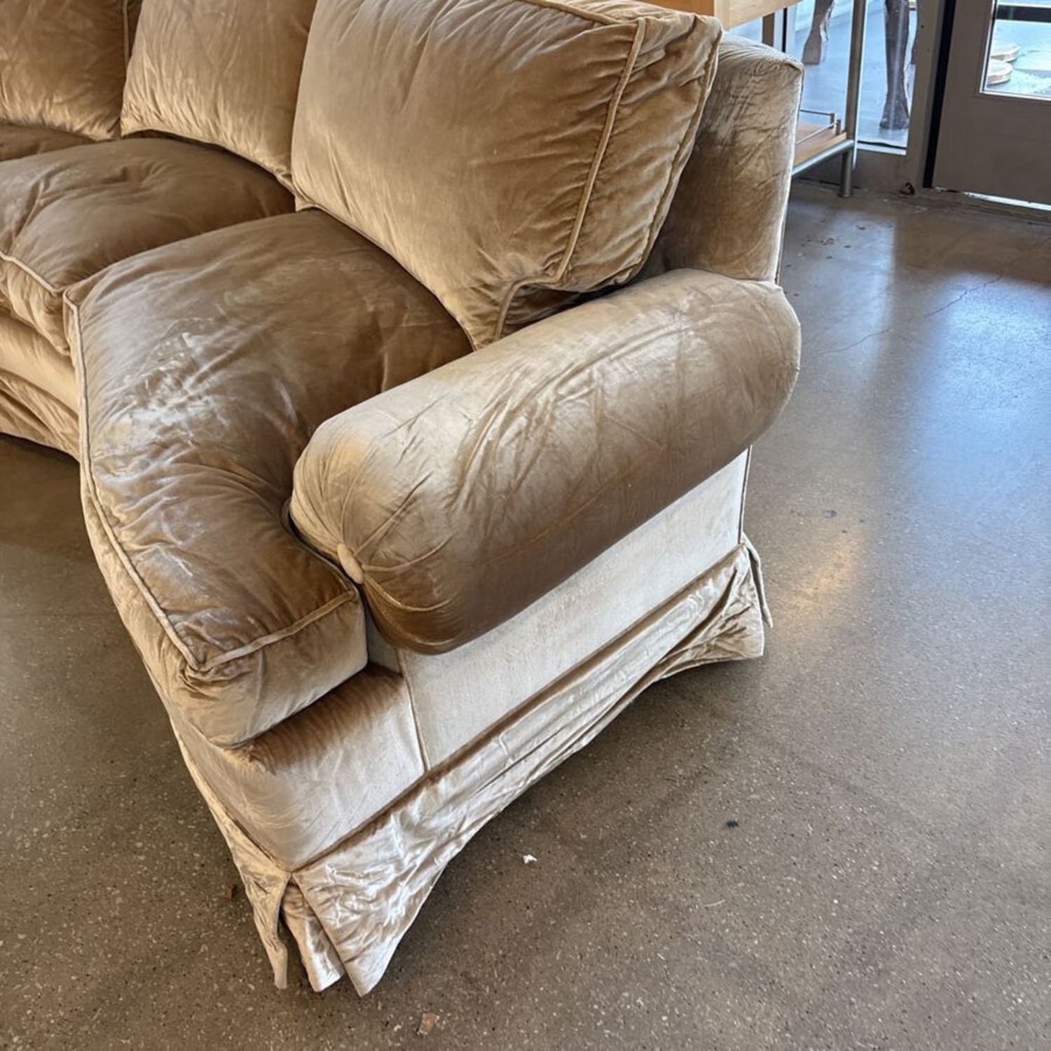 Custom Velvet Down Filled Sofa Gold - image-2