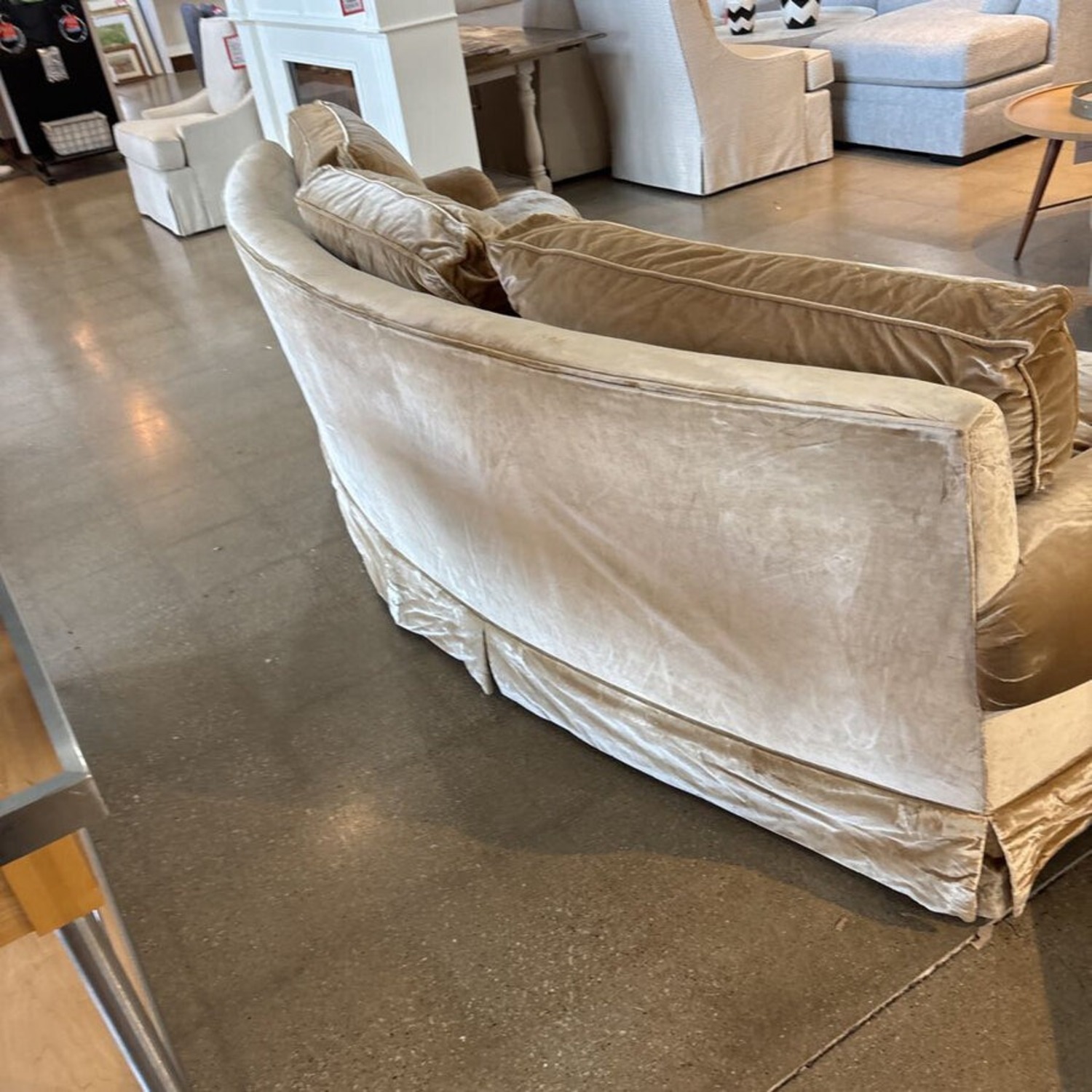 Custom Velvet Down Filled Sofa Gold - image-7