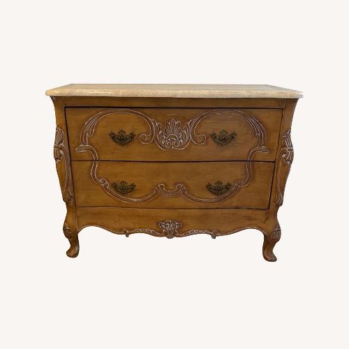 Used Wood Bureau With Marble Top for sale on AptDeco
