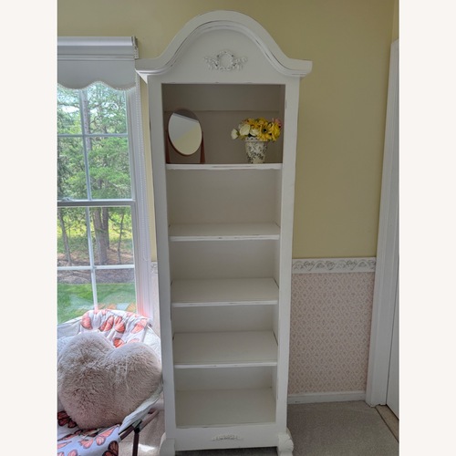 Used White Wood Bookshelf for sale on AptDeco
