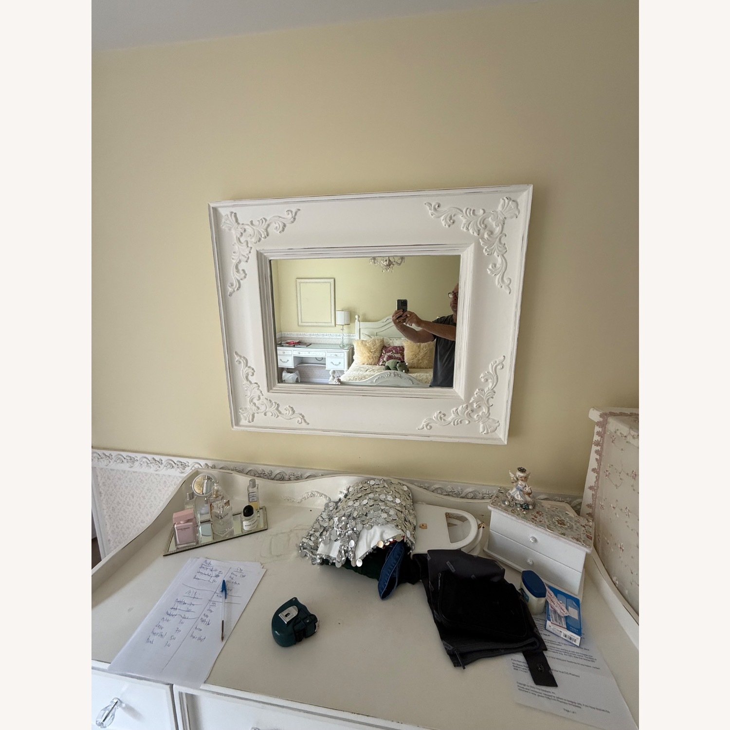 White Wood Mirror - image-2