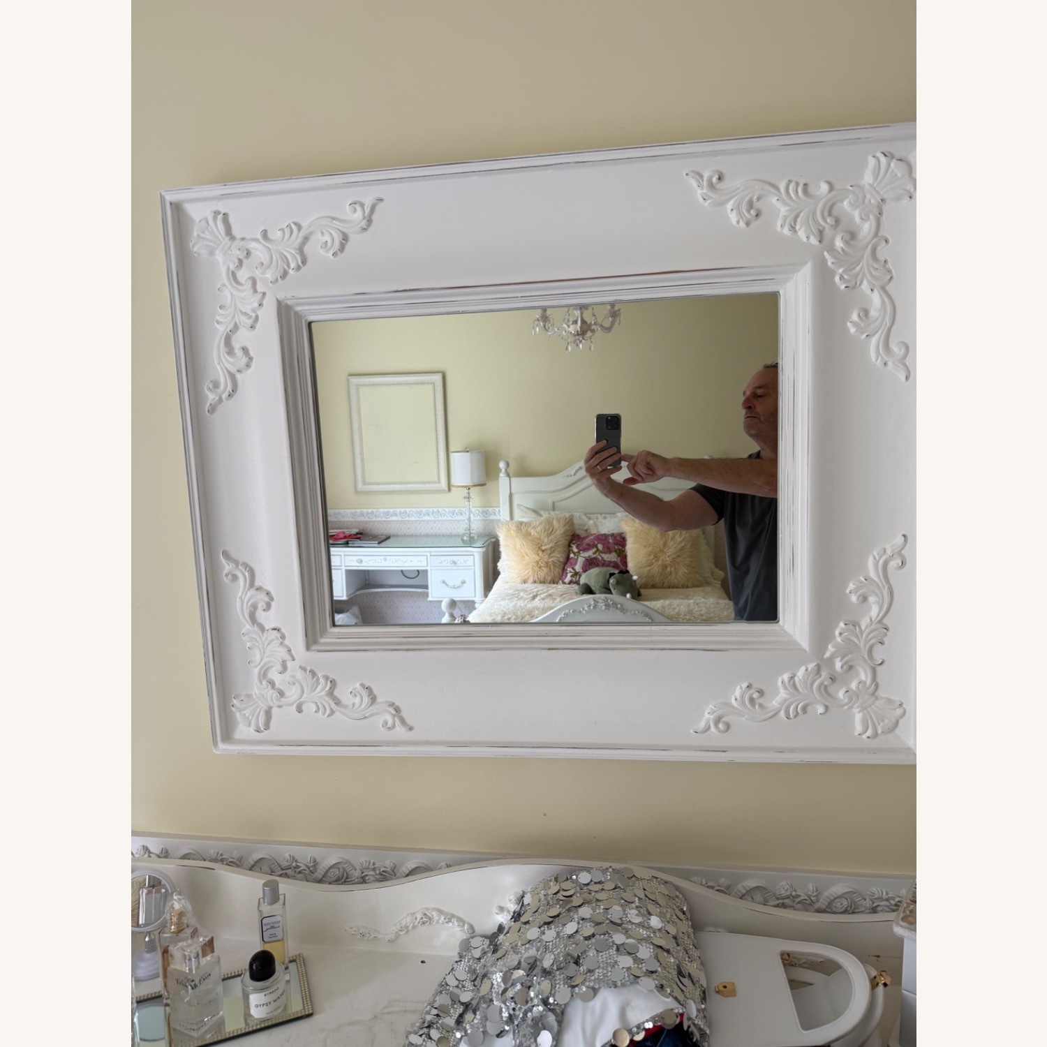 White Wood Mirror - image-1