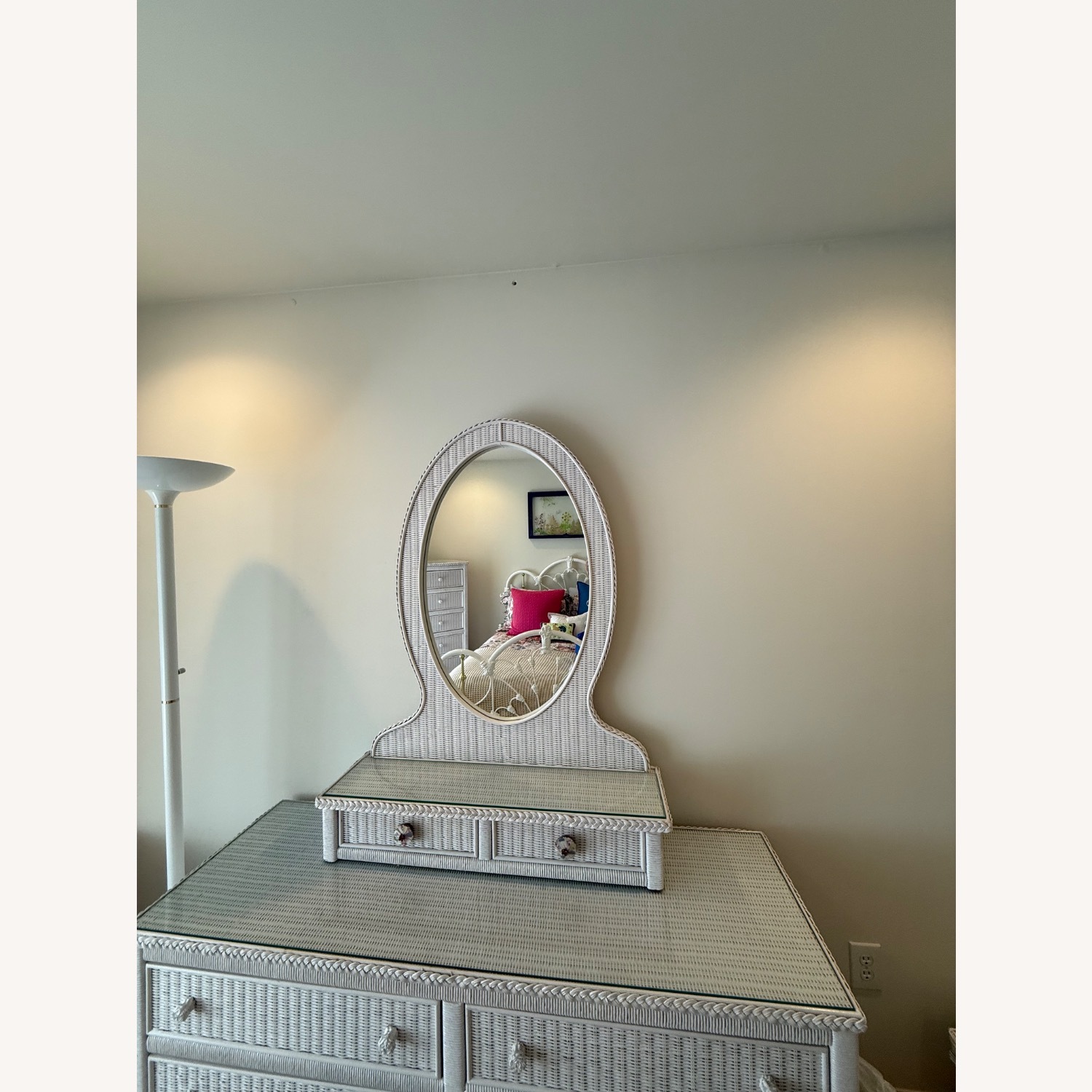 Wicker Mirror with Drawers - image-2