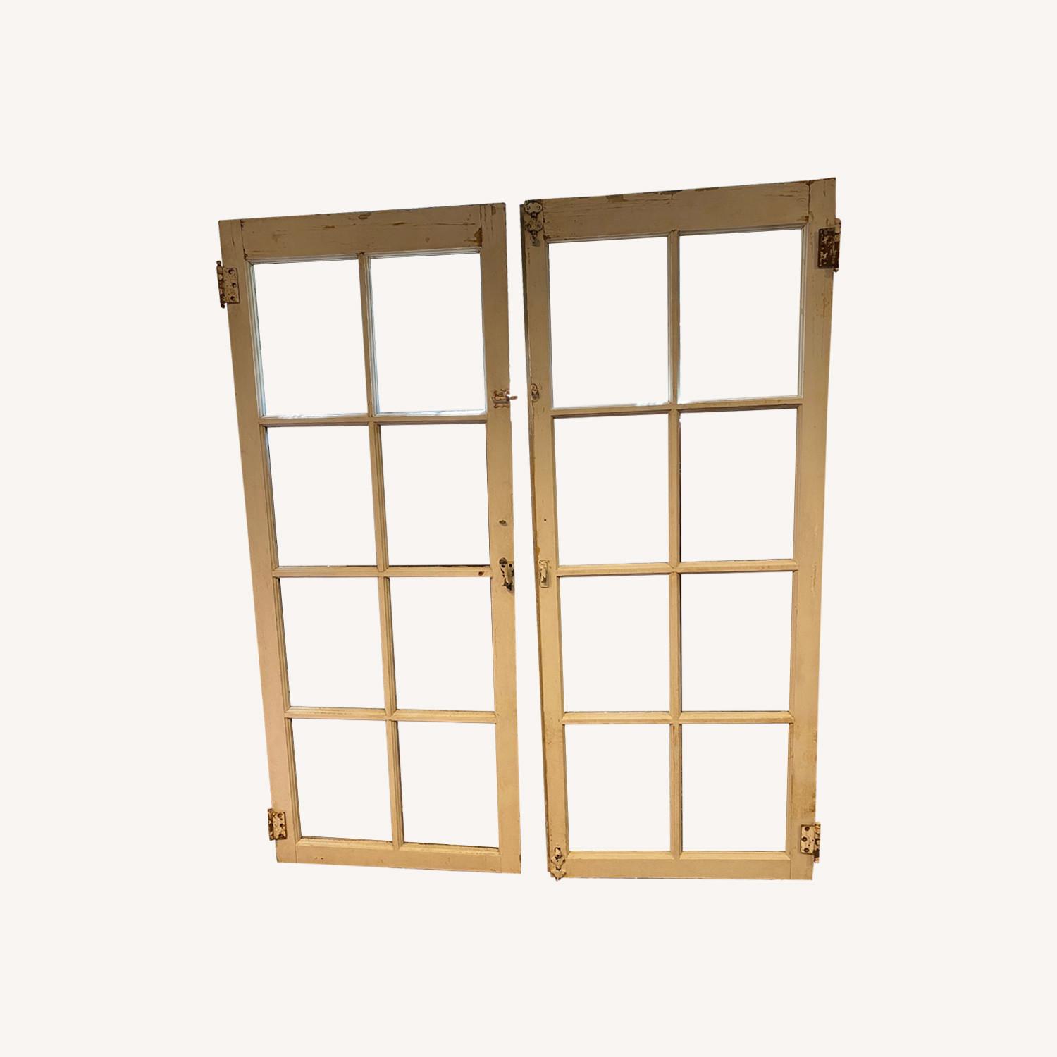 Set Antique Picture Frame Cabinet Windows Chic - image-8