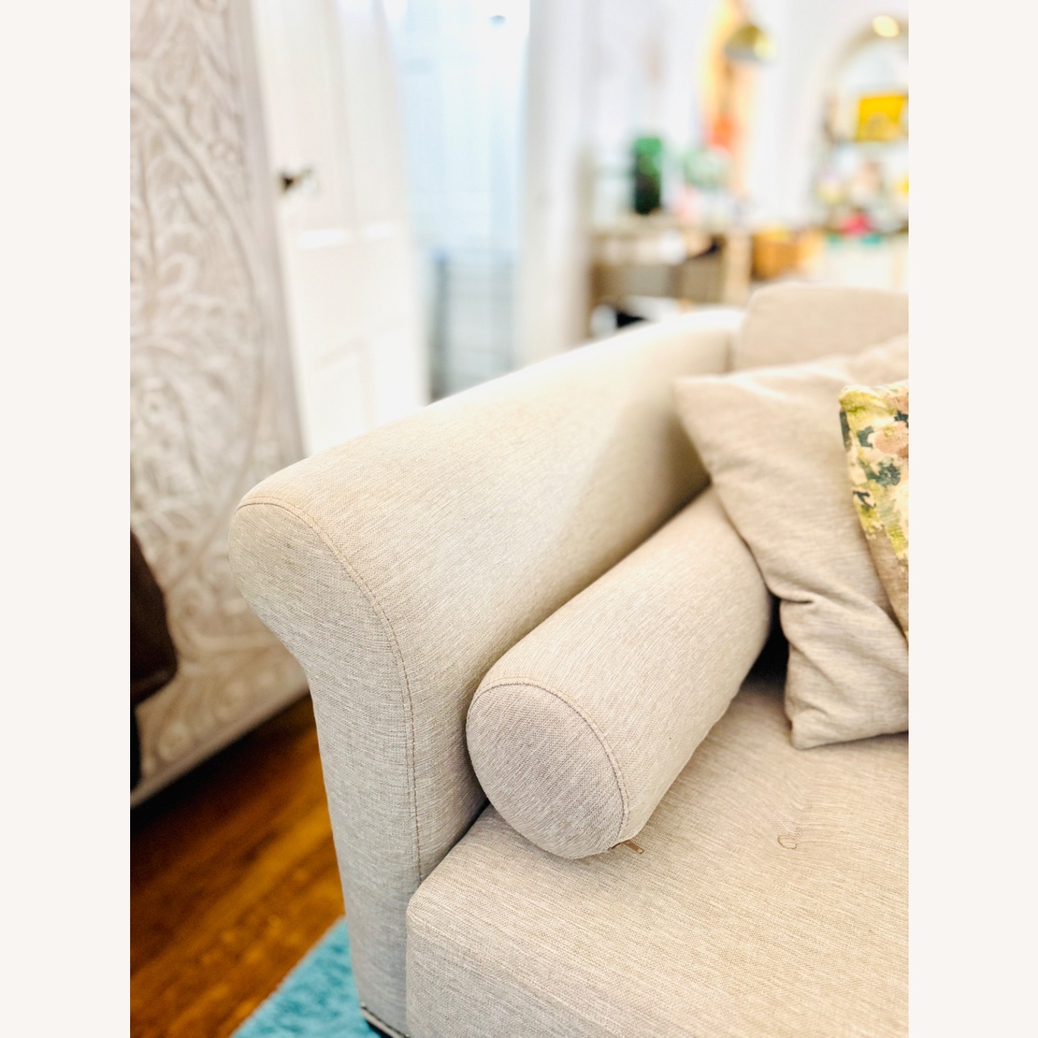 Raymour & Flanigan Light Gray Sofa - image-5