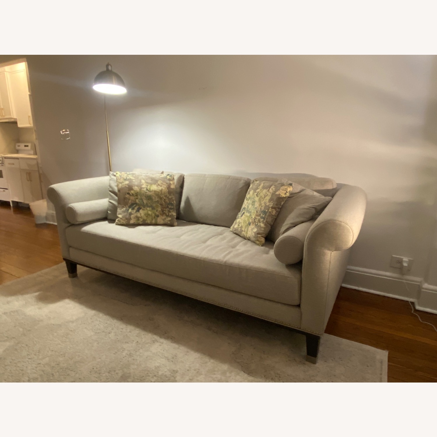 Raymour & Flanigan Light Gray Sofa - image-9