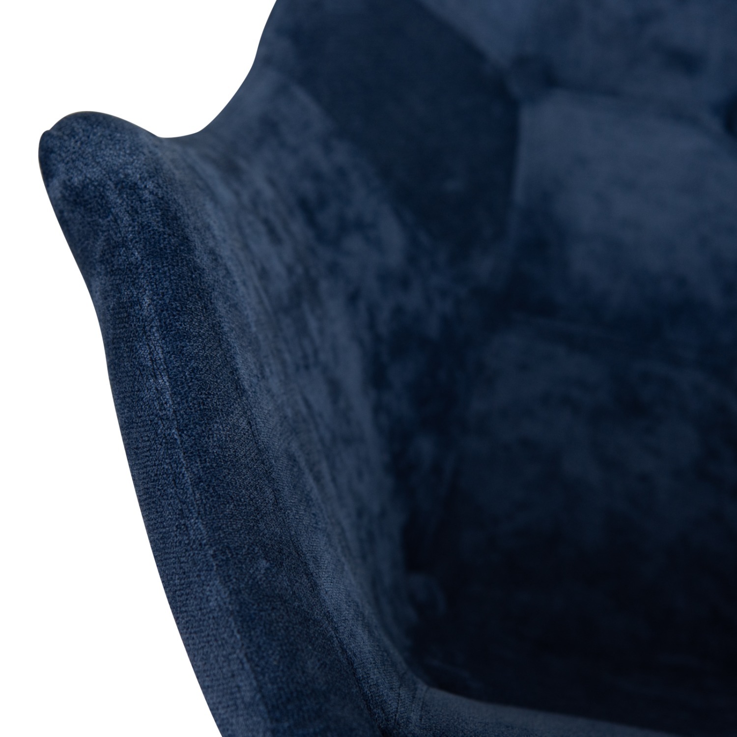 LeisureMod Willow Navy Blue Velvet Rocking Chair - image-6