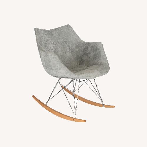 Used LeisureMod Willow Silver Velvet Rocking Chair for sale on AptDeco