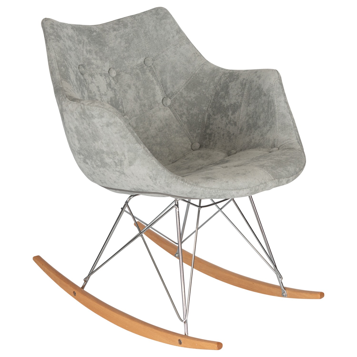 LeisureMod Willow Silver Velvet Rocking Chair - image-7