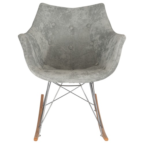 Used LeisureMod Willow Silver Velvet Rocking Chair for sale on AptDeco