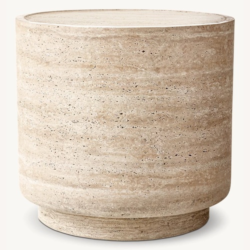 Used RH Vitolo Carved Round Side Table for sale on AptDeco