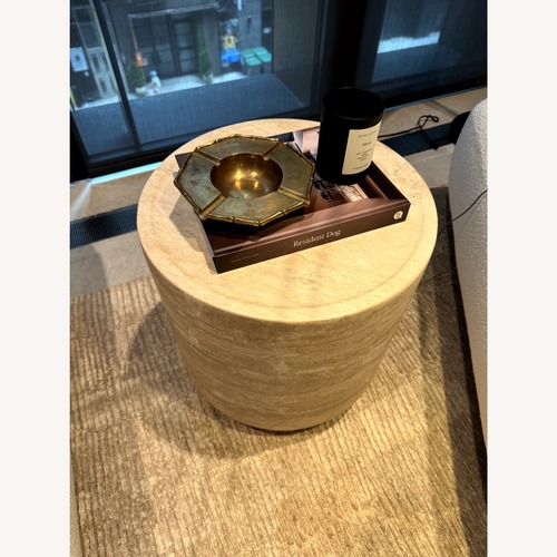 Used RH Vitolo Carved Round Side Table for sale on AptDeco
