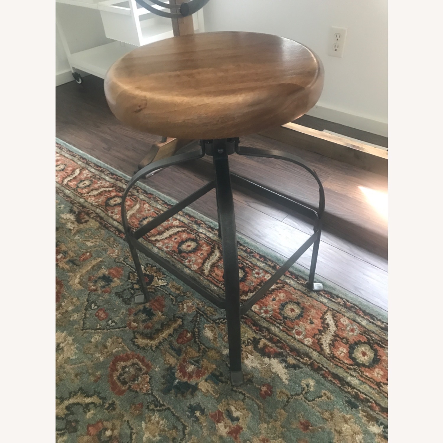 Solid Wood Industrial Style Stool - image-2