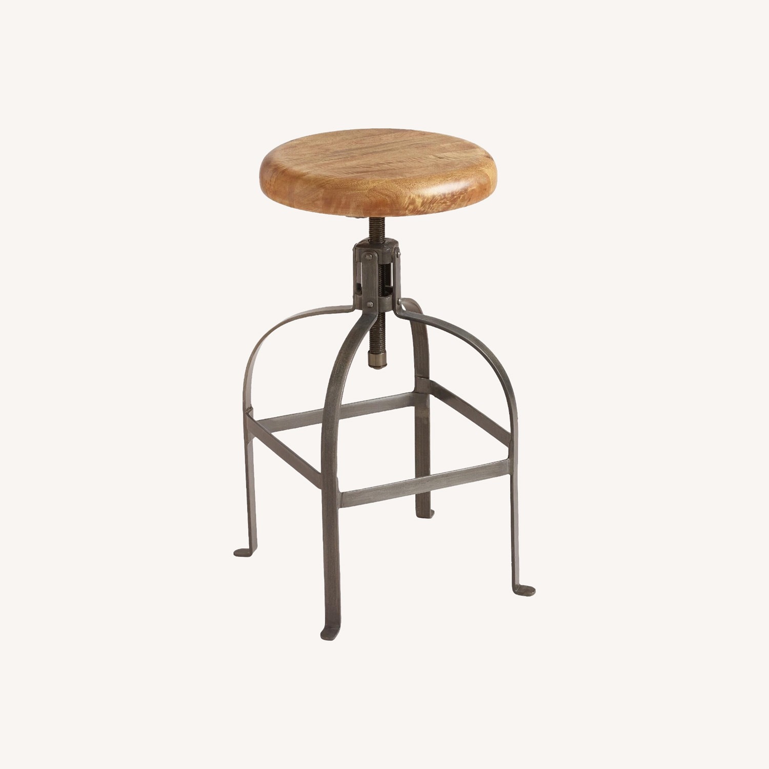 Solid Wood Industrial Style Stool - image-0