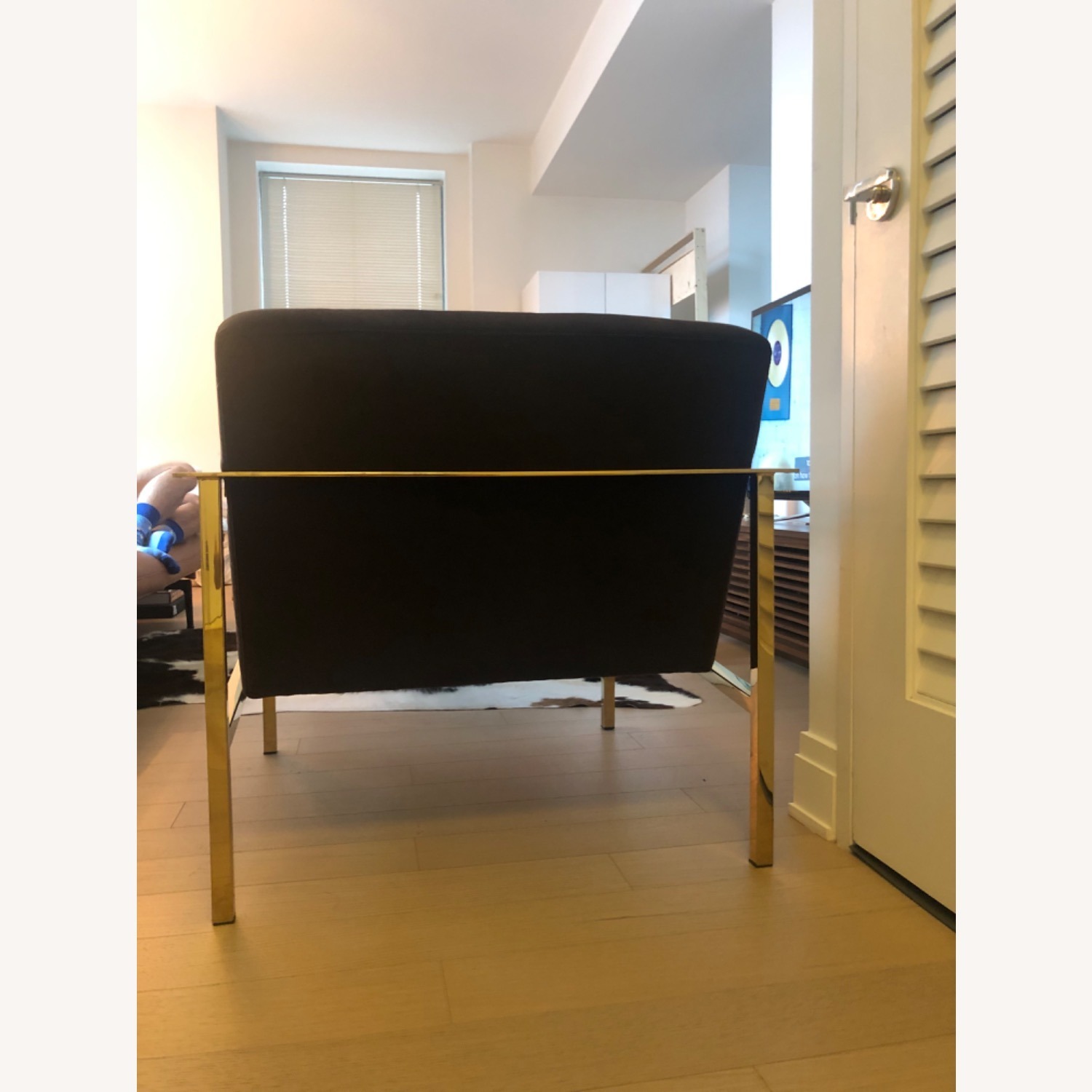 CB2 Cue Black Velvet Armchair - image-2