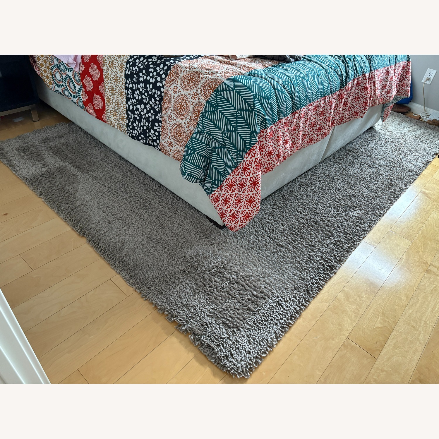 Room & Board Grey High Shag Wool Area Rug - image-1