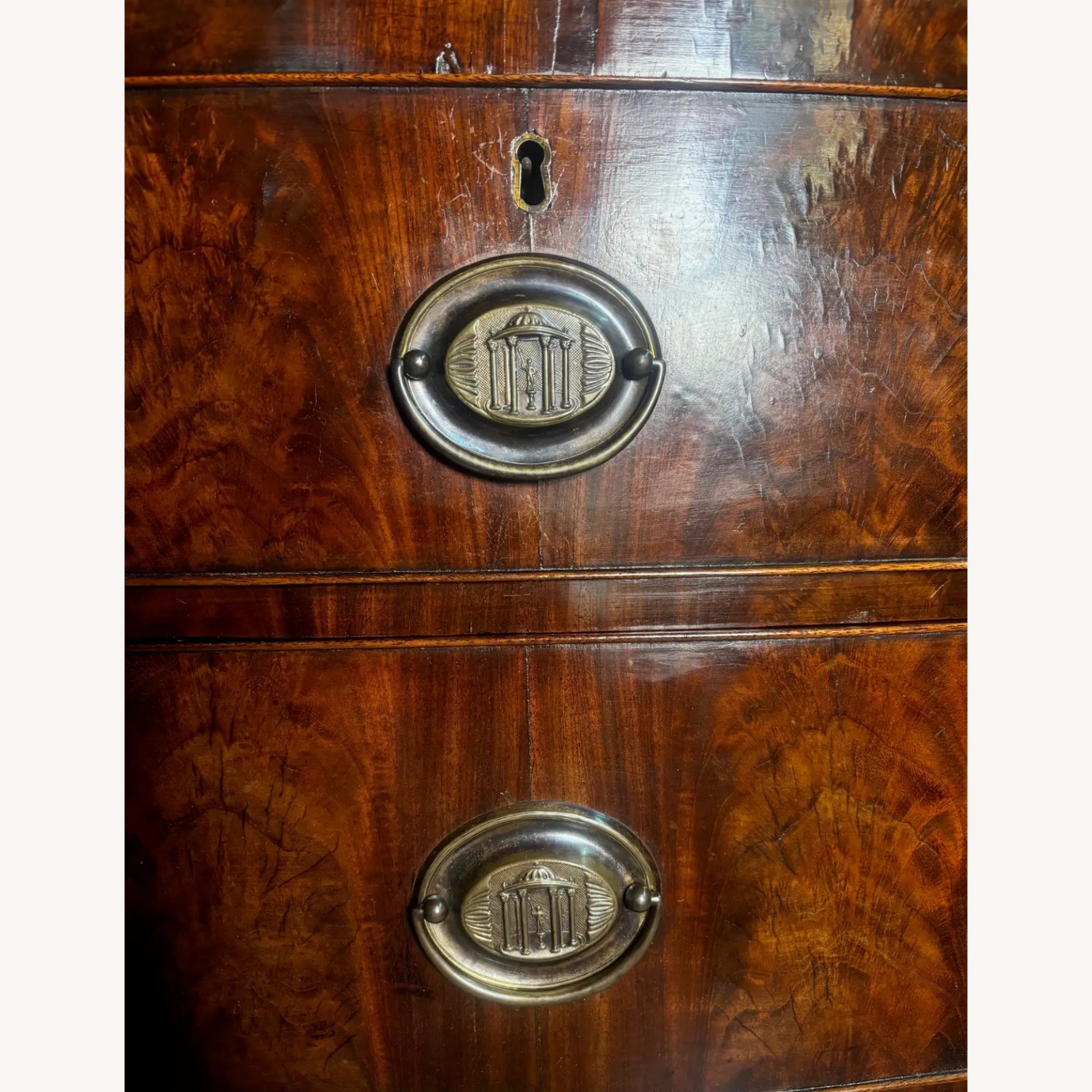 Georgian Bow Chested Chest of Drawers - image-6