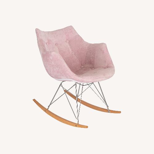 Used LeisureMod Willow Pink Velvet Rocking Chair for sale on AptDeco