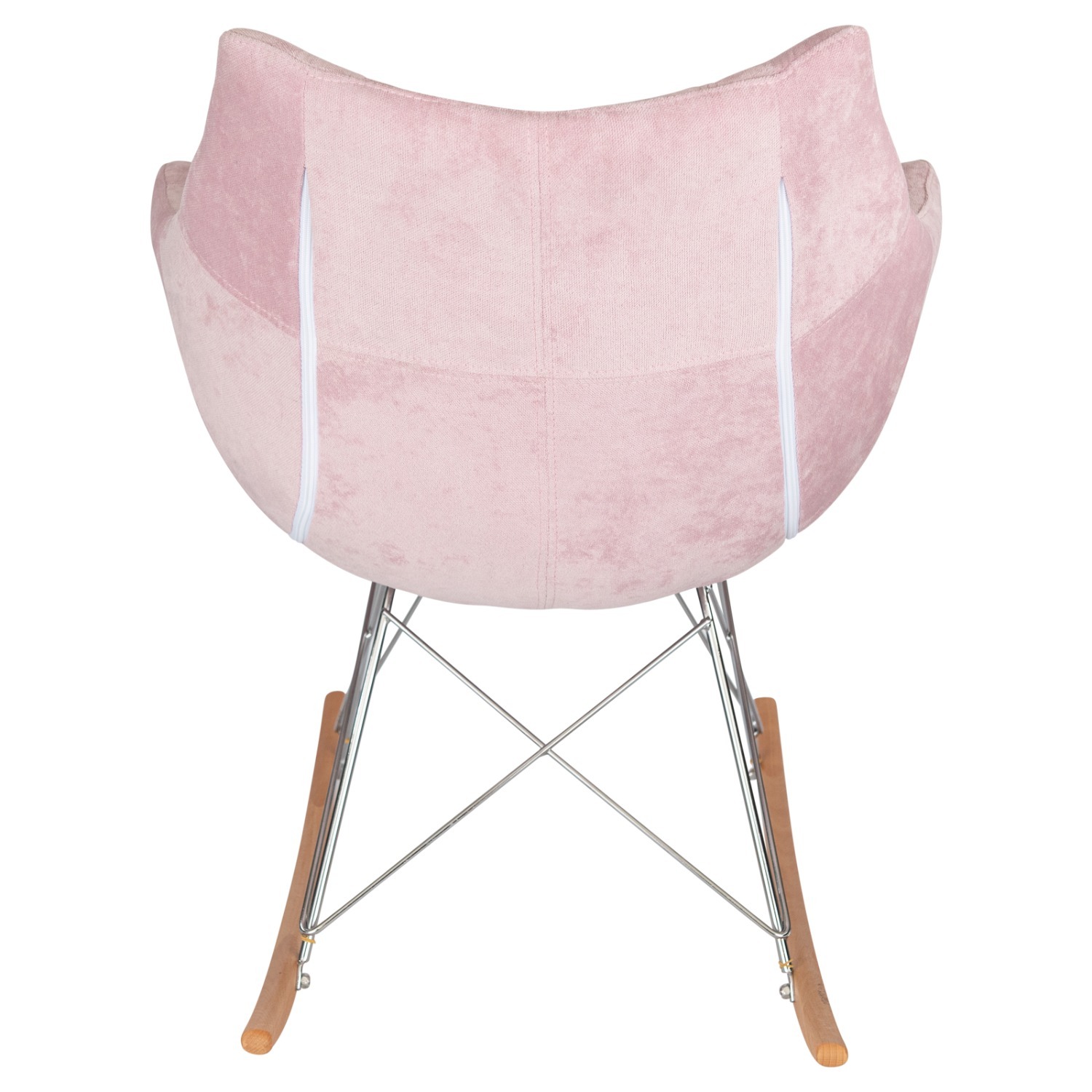 LeisureMod Willow Pink Velvet Rocking Chair - image-5