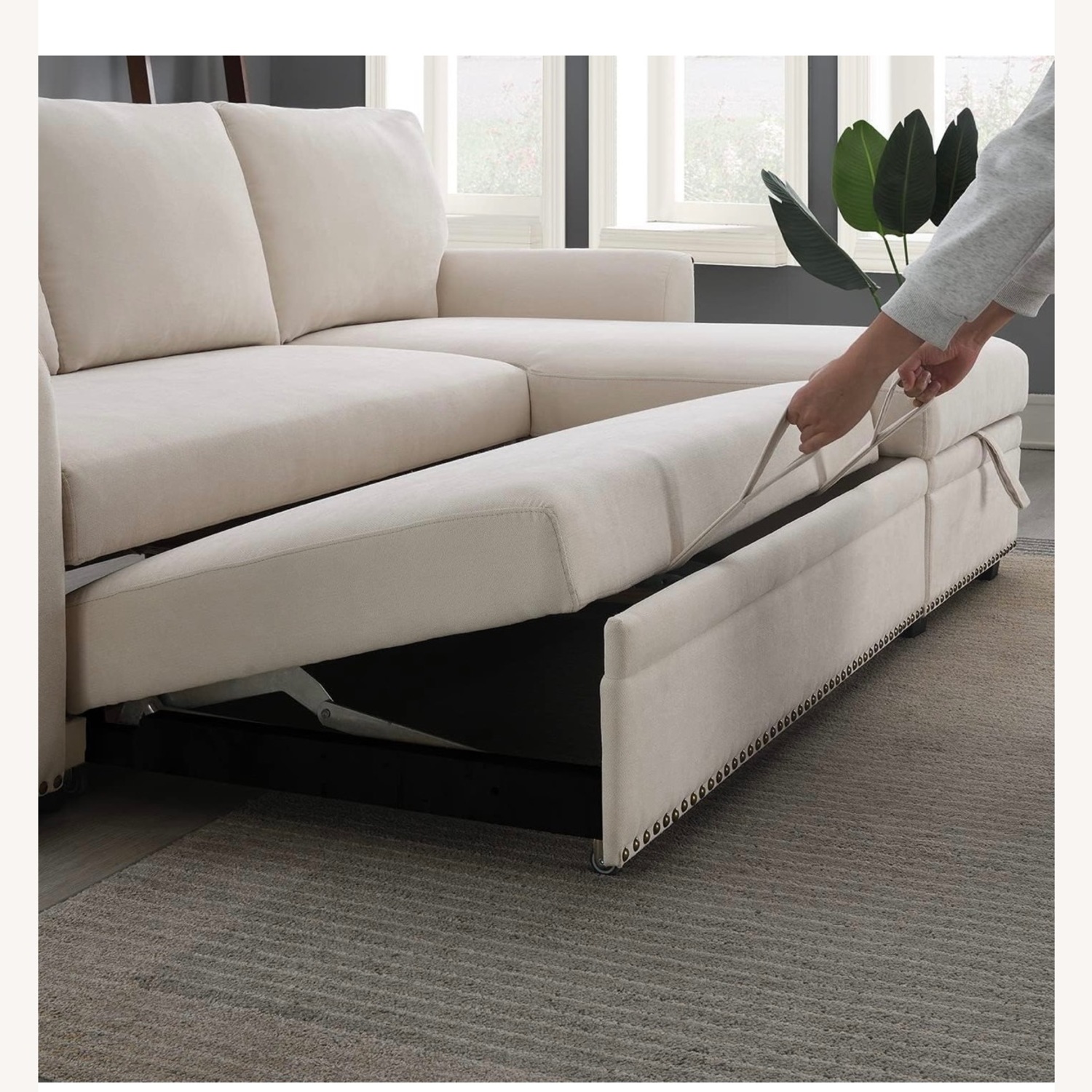  Reversible L-Shape Sleeper Sectional Sofa - image-9