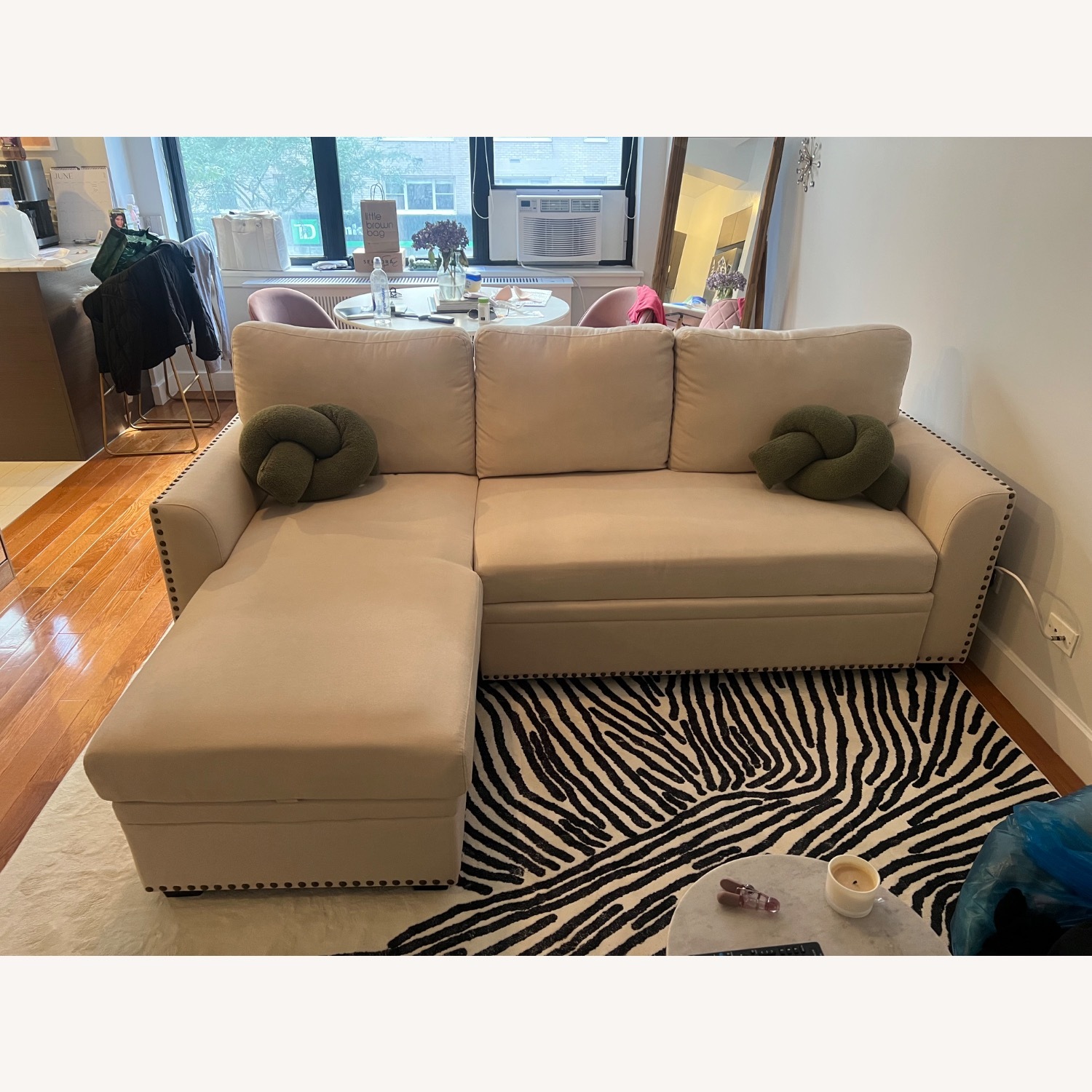  Reversible L-Shape Sleeper Sectional Sofa - image-1