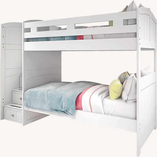 Used Kids Cottage Colors Gray Twin/Full Step Bunk for sale on AptDeco