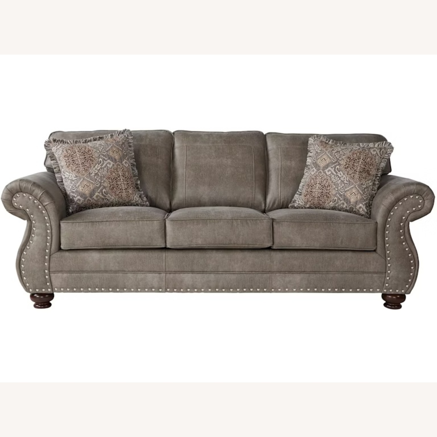 Ashley Furniture Charcoal Grey Recliner Sofa - image-4