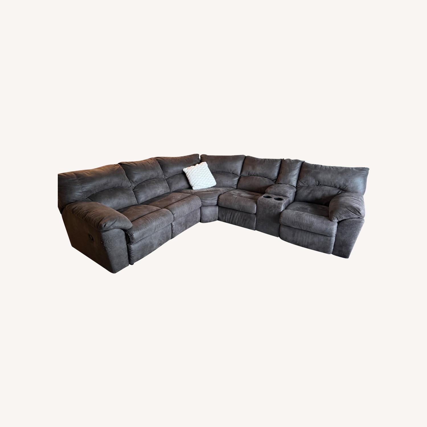 Double Reclining Sectional Sofa - image-0