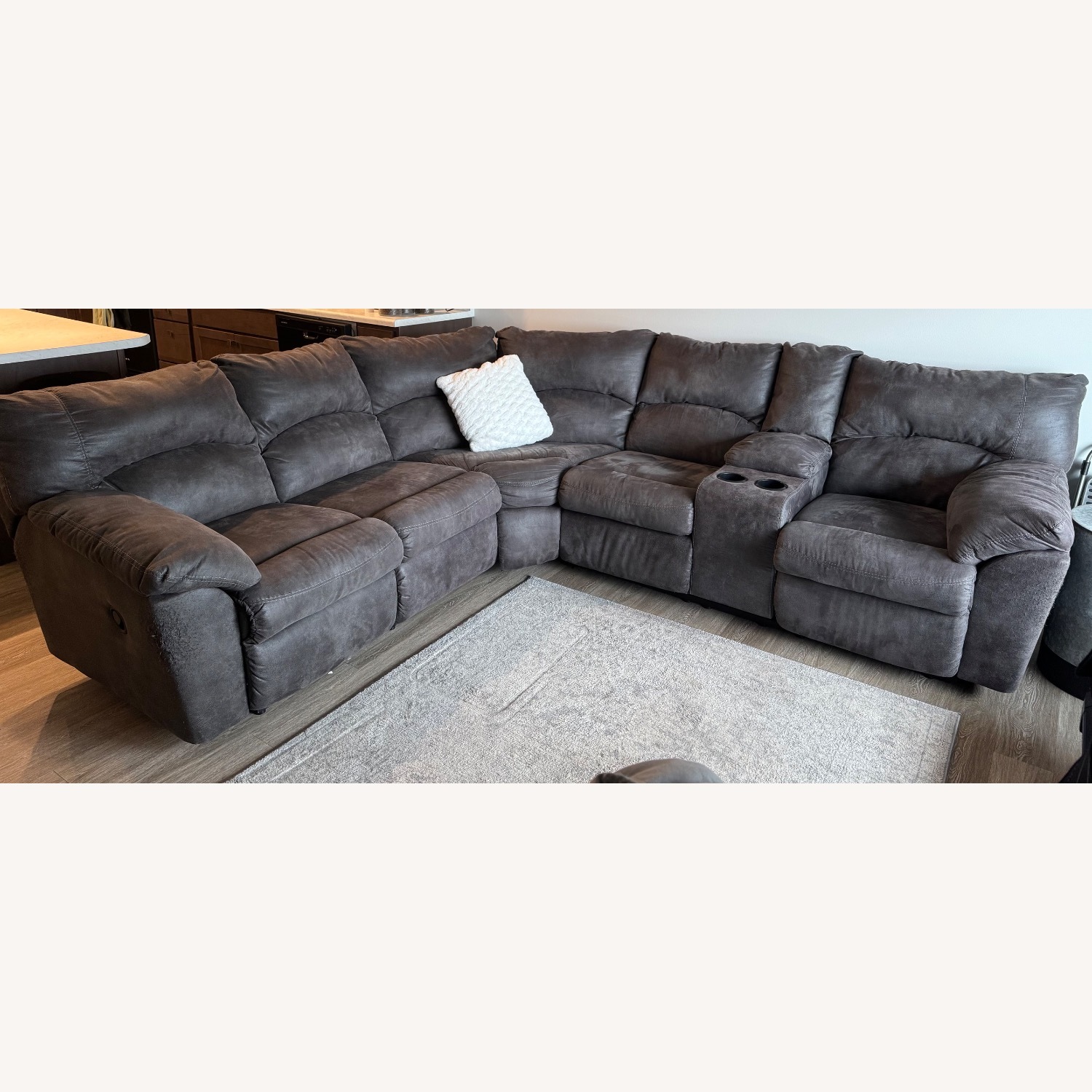 Double Reclining Sectional Sofa - image-1