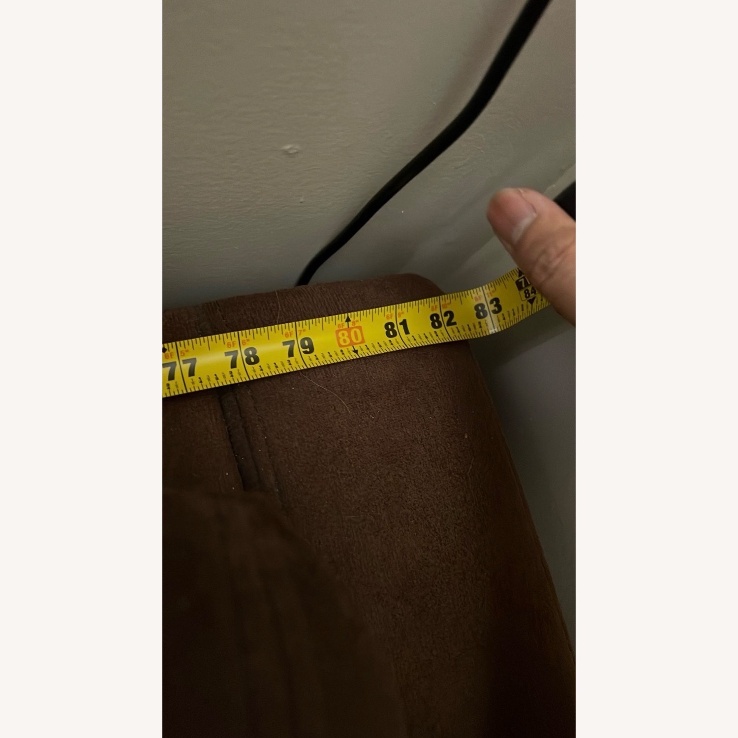 Vintage Suede Dark Brown Sofa - image-5