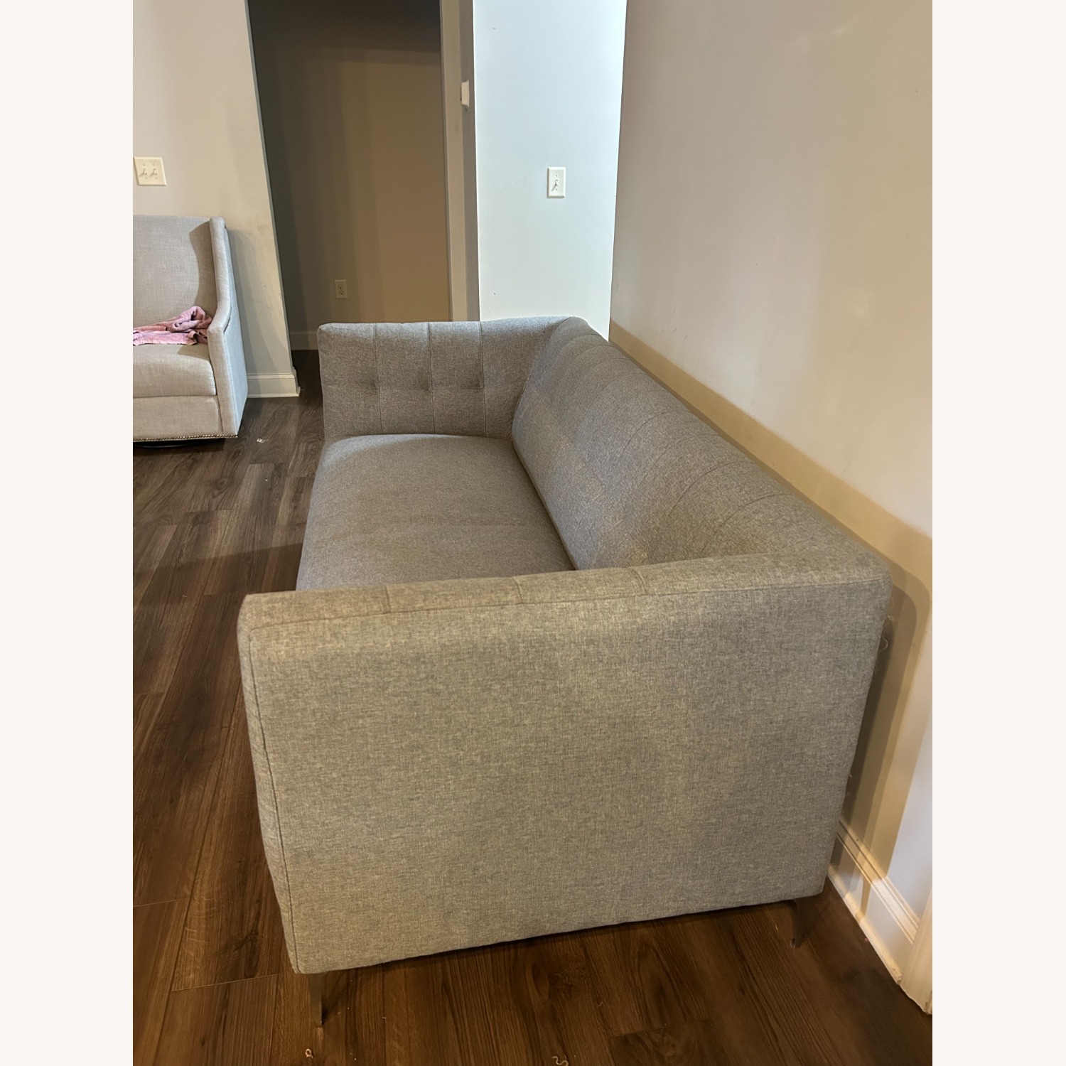 CB2 Holden Grey Tufted Sofa - image-1